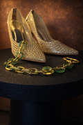 Light Green and Gold Resin Chain