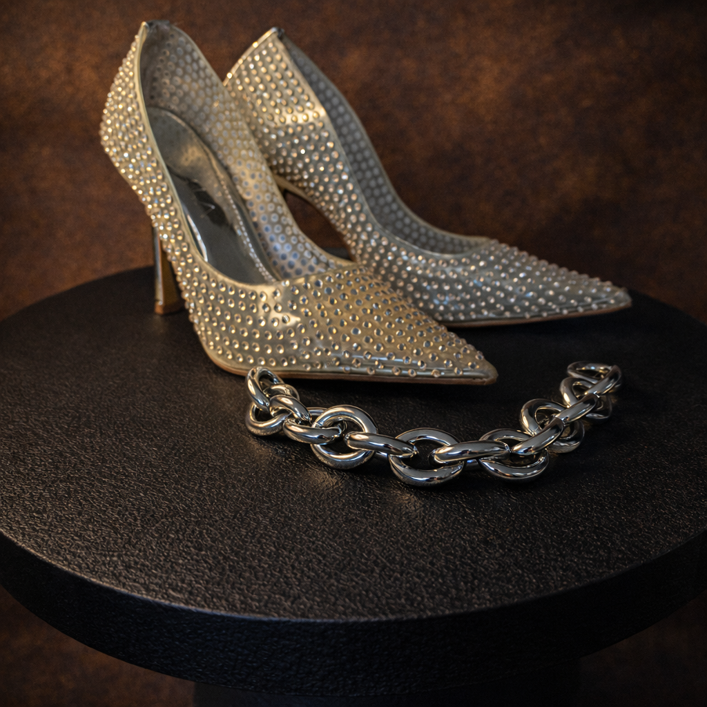 Large Silver  Metal Link Chain